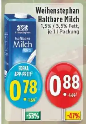 Edeka Weihenstephan Haltbare Milch Angebot