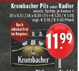 Edeka Krombacher Pils oder Radler Angebot