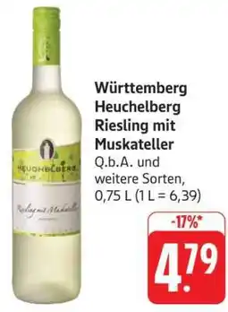 Edeka Württemberg Heuchelberg Riesling mit Muskateller Angebot