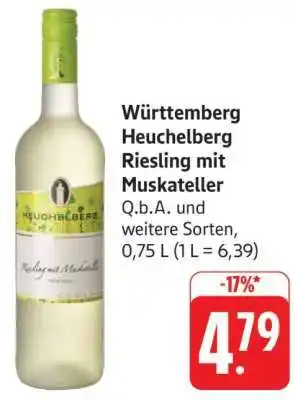 Edeka Württemberg Heuchelberg Riesling mit Muskateller Angebot