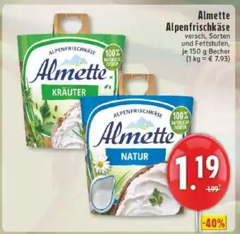 Edeka Almette Alpenfrischkäse Angebot