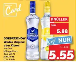 Kaufland GORBATSCHOW Wodka Original oder Citron Angebot