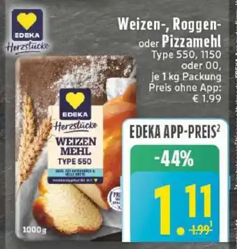 Edeka Weizen-, Roggen- oder Pizzamehl Angebot