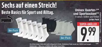 Edeka Unisex Quarter- und Sportsocken Angebot