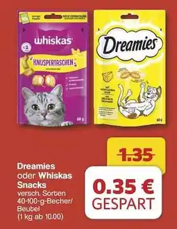 Famila Nord Ost Dreamies oder Whiskas Snacks Angebot