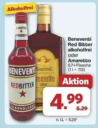 Famila Nord Ost Beneventi Red Bitter alkoholfrei oder Amaretto Angebot