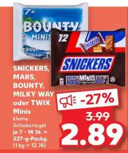 Kaufland SNICKERS, MARS, BOUNTY, MILKY WAY oder TWIX Minis Angebot