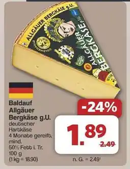 Famila Nord Ost Baldauf Allgäuer Bergkäse g.U Angebot