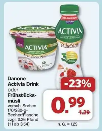 Famila Nord Ost Danone Activia Drink oder Frühstücks-müsli Angebot