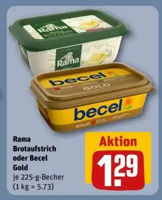 REWE Rama Brotaufstrich oder Becel Gold Angebot