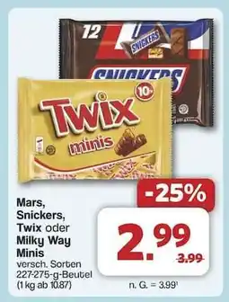 Famila Nord Ost Mars, Snickers, Twix oder Milky Way Minis Angebot