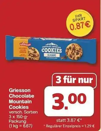 Famila Nord Ost Griesson Chocolate Mountain Cookies Angebot