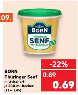 Kaufland Born Thüringer Senf mittelscharf Angebot