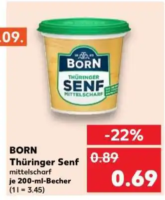 Kaufland Born Thüringer Senf mittelscharf Angebot