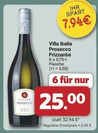 Famila Nord Ost Villa Italia Prosecco Frizzante Angebot