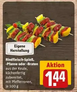 REWE Rindfleisch-Spieß, -Pfanne oder -Braten Angebot