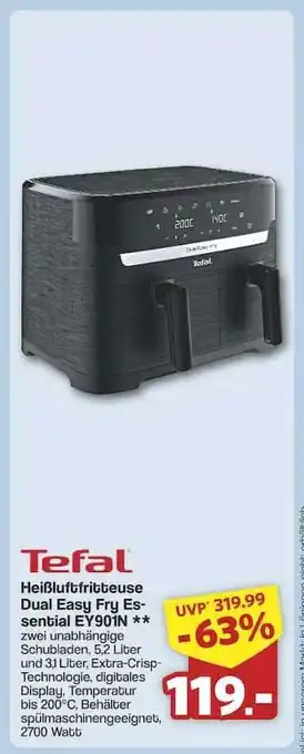 Famila Nord Ost Tefal Heißluftfritteuse Dual Easy Fry Essential EY901N Angebot
