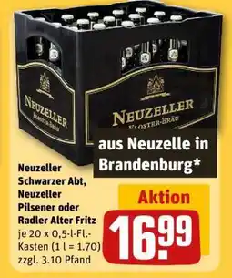 REWE Neuzeller Schwarzer Abt, Neuzeller Pilsener oder Radler Alter Fritz Angebot