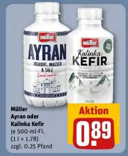 REWE Müller Ayran oder Kalinka Kefir Angebot