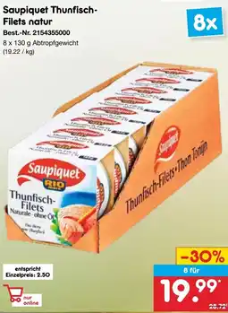 Netto Marken-Discount Saupiquet Thunfisch- Filets natur Angebot