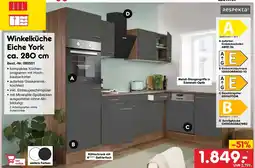 Netto Marken-Discount respekta Winkelküche Eiche York ca. 280 cm Angebot