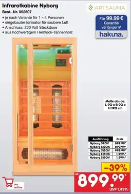 Netto Marken-Discount ARTSAUNA Infrarotkabine Nyborg Angebot