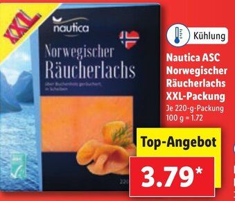 Lidl Nautica ASC Norwegischer Räucherlachs XXL Packung Angebot