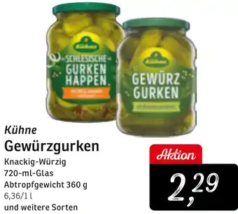 KONSUM Kühne Gewürzgurken Angebot