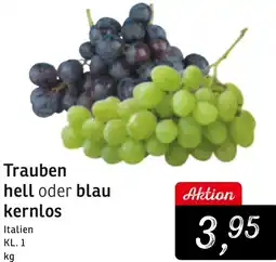 KONSUM Trauben hell oder blau kernlos Angebot