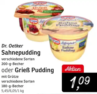 KONSUM Dr. Oetker Sahnepudding oder Grieẞ Pudding Angebot