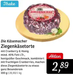 KONSUM Die Käsemacher Ziegenkäsetorte Angebot