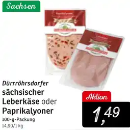 KONSUM Dürrröhrsdorfer sächsischer Leberkäse oder Paprikalyoner Angebot
