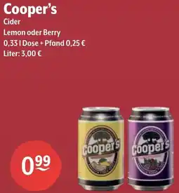 Getränke Hoffmann Cooper's Cider Angebot