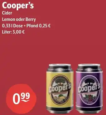 Getränke Hoffmann Cooper's Cider Angebot