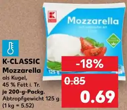Kaufland K-CLASSIC Mozzarella Angebot