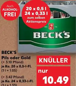 Kaufland BECK'S Pils oder Gold Angebot