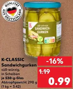 Kaufland K-CLASSIC Sandwichgurken Angebot