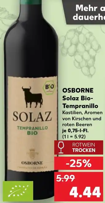 Kaufland OSBORNE Solaz Bio Tempranillo Angebot
