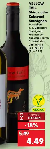 Kaufland YELLOW TAIL Shiraz oder Cabernet Sauvignon Angebot