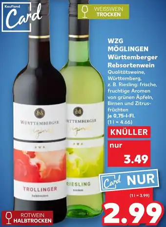 Kaufland WZG MÖGLINGEN Württemberger Rebsortenwein Angebot