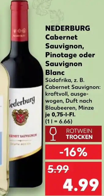 Kaufland NEDERBURG Cabernet Sauvignon, Pinotage oder Sauvignon Blanc Angebot