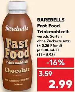 Kaufland BAREBELLS Fast Food Trinkmahlzeit Angebot