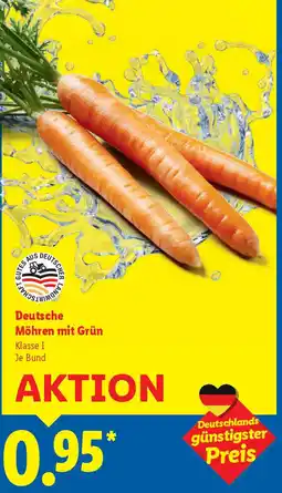 Lidl Deutsche Möhren mit Grün Angebot