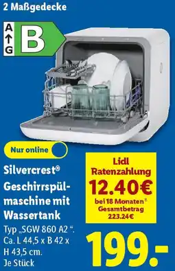 Lidl Silvercrest Geschirrspülmaschine mit Wassertank Angebot