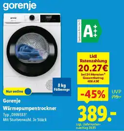 Lidl Gorenje Wärmepumpentrockner Angebot