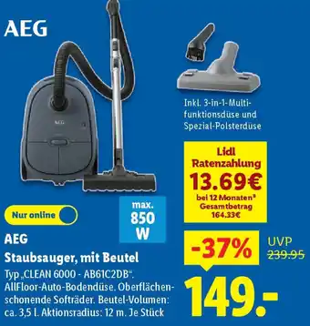 Lidl AEG Staubsauger, mit Beutel Angebot