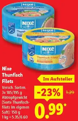 Lidl Nixe Thunfisch Filets Angebot
