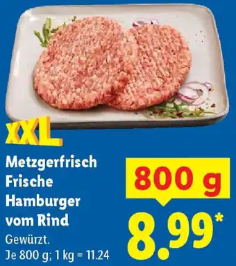 Lidl Metzgerfrisch Frische Hamburger vom Rind Angebot