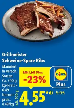 Lidl Grillmeister Schweine-Spare Ribs Angebot
