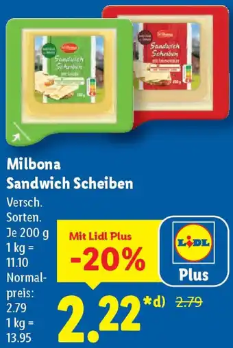 Lidl Milbona Sandwich Scheiben Angebot